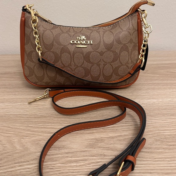 Coach Handbags - Luxury women brown Crossbody Bag with Gold Accents